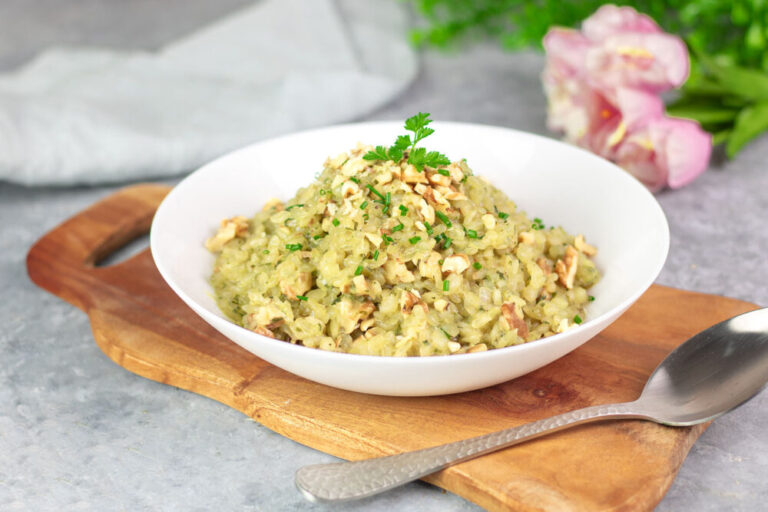 Das Bärlauch-Risotto ist lecker Low Carb und vegan!