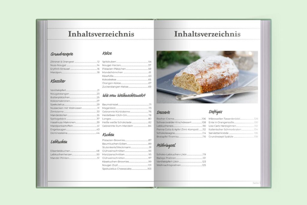 Low Carb Weihnachten Inhaltsverzeichnis