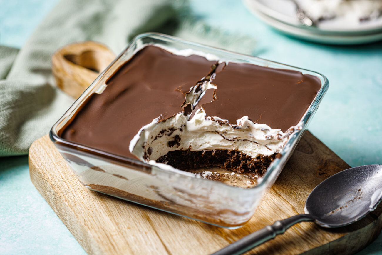 Low Carb Kinder Pingui Dessert mit extra knackiger Schokoschicht